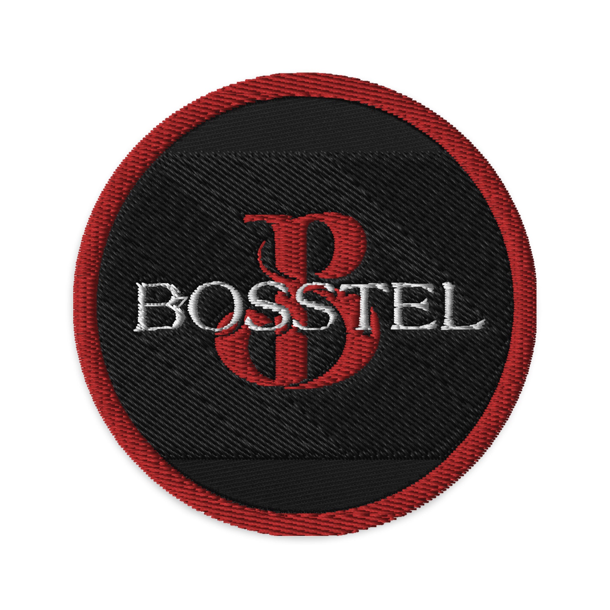 Bosstel black accent embroidered patch